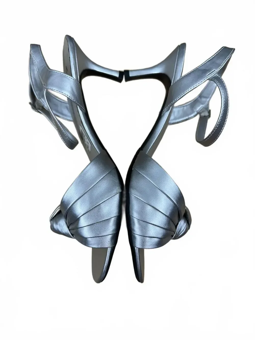 Fioni‎ Night Silver Metallic Ankle Strap Heels